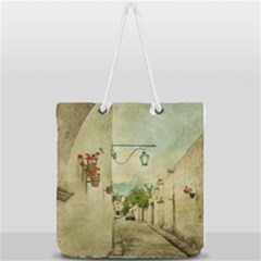 Vintage Grunge Print Arequipa Street, Peru Full Print Rope Handle Tote (large) by dflcprintsclothing