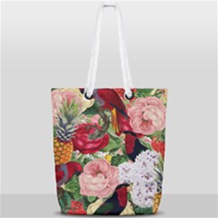 Tropical Bird Floral Full Print Rope Handle Tote (small) by snowwhitegirl