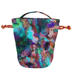 Seamless Abstract Colorful Tile Drawstring Bucket Bag by Pakrebo
