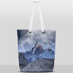 Mountains Moon Earth Space Full Print Rope Handle Tote (small) by Pakrebo