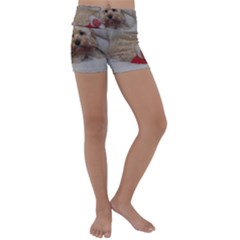 Cockapoo In Dog s Bed Kids  Lightweight Velour Yoga Shorts by pauchesstore