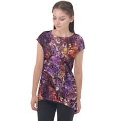 Colorful Rusty Abstract Print Cap Sleeve High Low Top by dflcprintsclothing