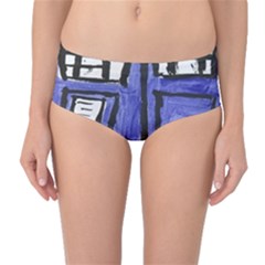 Tardis Painting Mid-waist Bikini Bottoms by Sudhe