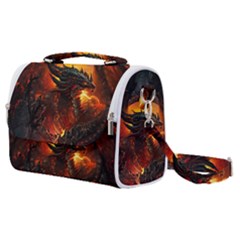 Dragon Legend Art Fire Digital Fantasy Satchel Shoulder Bag by Sudhe