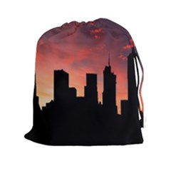 Skyline Panoramic City Architecture Drawstring Pouch (xxl) by Sudhe