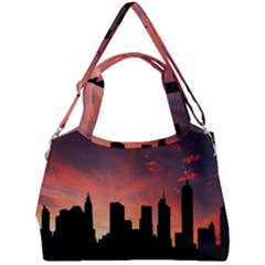Skyline Panoramic City Architecture Double Compartment Shoulder Bag by Sudhe