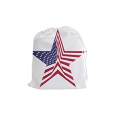 A Star With An American Flag Pattern Drawstring Pouch (medium) by Sudhe