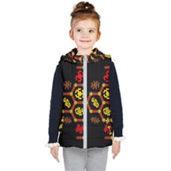 Algorithmic Drawings Kids  Hooded Puffer Vest by Sudhe