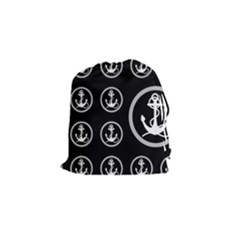 Anchor Pattern Drawstring Pouch (small) by Sudhe