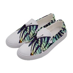 A Colorful Butterfly Women s Canvas Slip Ons by Sudhe