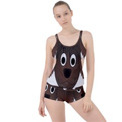 Dog Pup Animal Canine Brown Pet Boyleg Tankini Set  by Sudhe