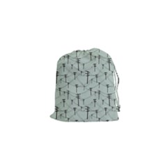 Telephone Lines Repeating Pattern Drawstring Pouch (xs) by Sudhe