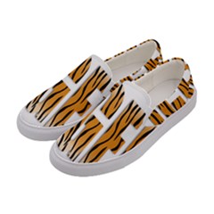 Tiger Bstract Animal Art Pattern Skin Women s Canvas Slip Ons by Sudhe