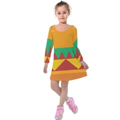 Burger Bread Food Cheese Vegetable Kids  Long Sleeve Velvet Dress by Sudhe