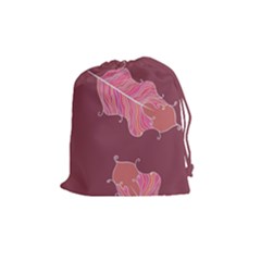 Plumelet Pen Ethnic Elegant Hippie Drawstring Pouch (medium) by Sudhe