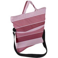 Striped Shapes Wide Stripes Horizontal Geometric Fold Over Handle Tote Bag by Sudhe