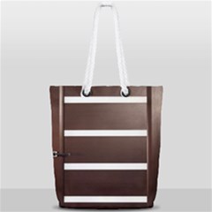 Minimalis Brown Door Full Print Rope Handle Tote (small) by Sudhe