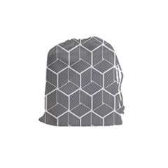 Cube Pattern Cube Seamless Repeat Drawstring Pouch (medium) by Sudhe