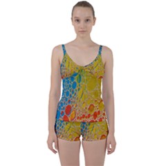 Bubbles Abstract Lights Yellow Tie Front Two Piece Tankini by Sudhe