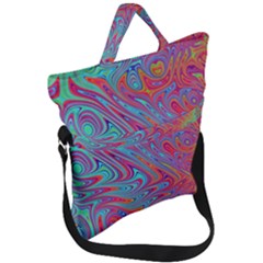 Fractal Bright Fantasy Design Fold Over Handle Tote Bag by Sudhe