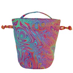 Fractal Bright Fantasy Design Drawstring Bucket Bag by Sudhe