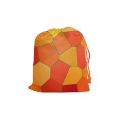 Background Pattern Of Orange Mosaic Drawstring Pouch (medium) by Sudhe