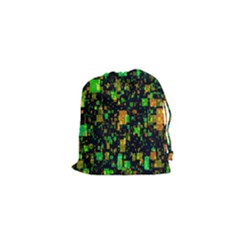 Squares And Rectangles Background Drawstring Pouch (xs) by Sudhe