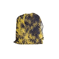 Artistic Yellow Background Drawstring Pouch (medium) by Sudhe