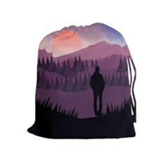 Dusk Sunset Dawn Sky Evening Drawstring Pouch (xl) by Sudhe