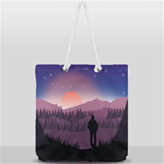 Dusk Sunset Dawn Sky Evening Full Print Rope Handle Tote (large) by Sudhe