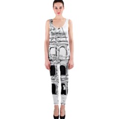 Line Art Architecture One Piece Catsuit by Sudhe
