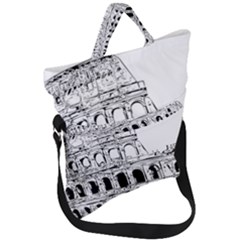 Line Art Architecture Fold Over Handle Tote Bag by Sudhe