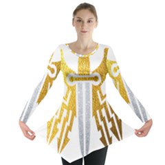 Knife Revenge Emblem Bird Eagle Long Sleeve Tunic  by Sudhe
