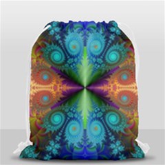 Fractal Fractal Background Design Drawstring Bag (small) by Pakrebo