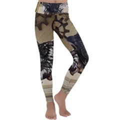 Awesome Steampunk Unicorn With Wings Kids  Lightweight Velour Classic Yoga Leggings by FantasyWorld7