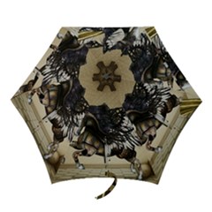 Awesome Steampunk Unicorn With Wings Mini Folding Umbrellas by FantasyWorld7
