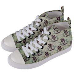 Awesome Chinese Dragon Pattern Women s Mid-top Canvas Sneakers by FantasyWorld7