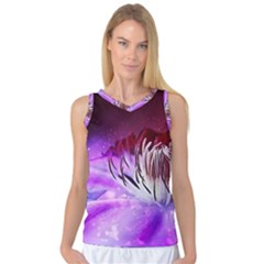 Clematis Structure Close Up Blossom Women s Basketball Tank Top by Pakrebo