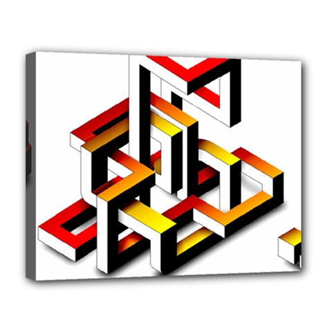 Maze Illusion Drawing Vector Canvas 14  X 11  (stretched) by Pakrebo