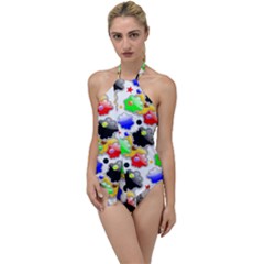 Pattern Background Wallpaper Design Go With The Flow One Piece Swimsuit by Pakrebo