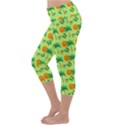 Holiday Tropical Smiley Face Palm Lightweight Velour Capri Yoga Leggings View2