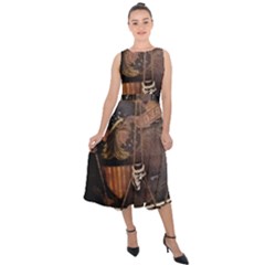 Grand Army Of The Republic Drum Midi Tie-back Chiffon Dress by Riverwoman