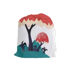Tree Art Trunk Artwork Cartoon Drawstring Pouch (large) by Sudhe
