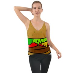 Hamburger Cheeseburger Fast Food Chiffon Cami by Sudhe