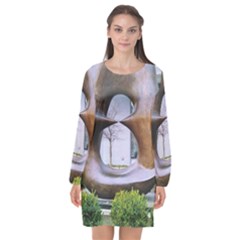 Henry Moore Long Sleeve Chiffon Shift Dress  by Riverwoman