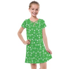 St Patricks Day Pattern Kids  Cross Web Dress by Valentinaart