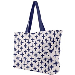 Pattern Ink Blue Navy Crosses Grunge Flesh And Navy Pattern Ink Crosses Grunge Flesh Beige Background Simple Shoulder Bag by genx