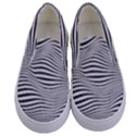 Retro Psychedelic Waves pattern 80s Black and White Kids  Canvas Slip Ons View1