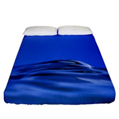 Wave Macro Water Surface Fitted Sheet (california King Size) by Pakrebo
