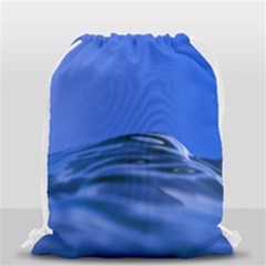 Wave Macro Water Surface Drawstring Bag (small) by Pakrebo
